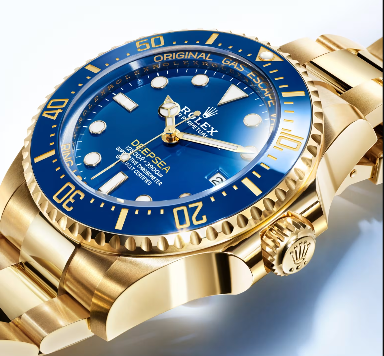 2024 Replica Rolex Deepsea Gold with Blue Dial - IP Empire Replica Watches