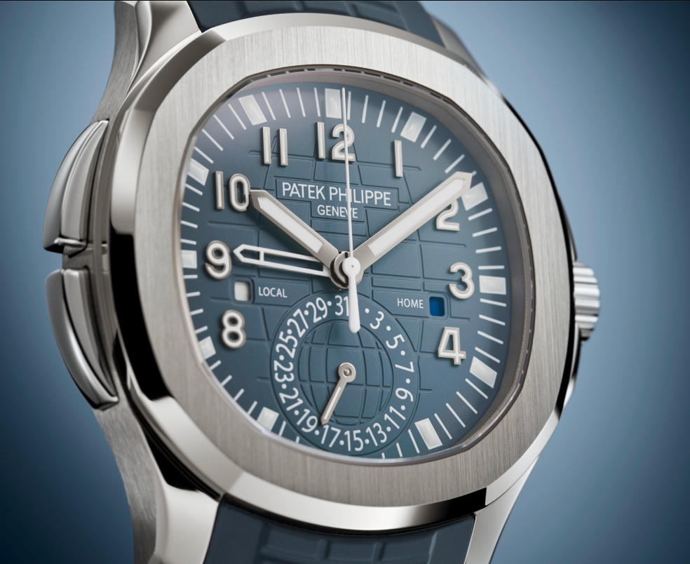 2024 The Denim Blue Patek Philippe Aquanaut Travel Time 5164G - IP Empire Replica Watches