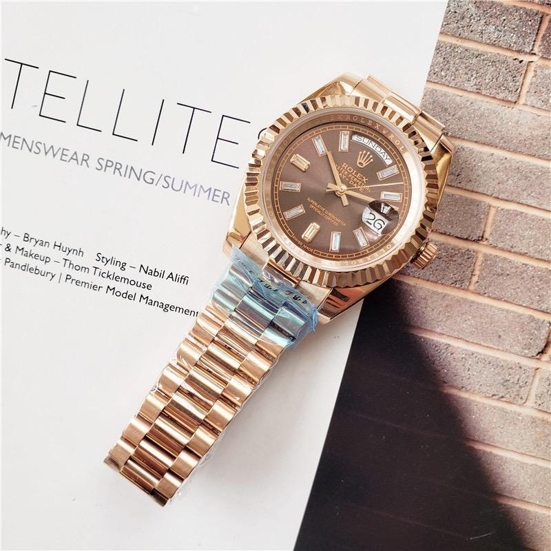 Best Swiss Clone Replica Rolex Day-Date 40 Rose Gold Chocolate Diamond Dial & Fluted Bezel President Bracelet 228235 - Replica Swiss Clones Watches