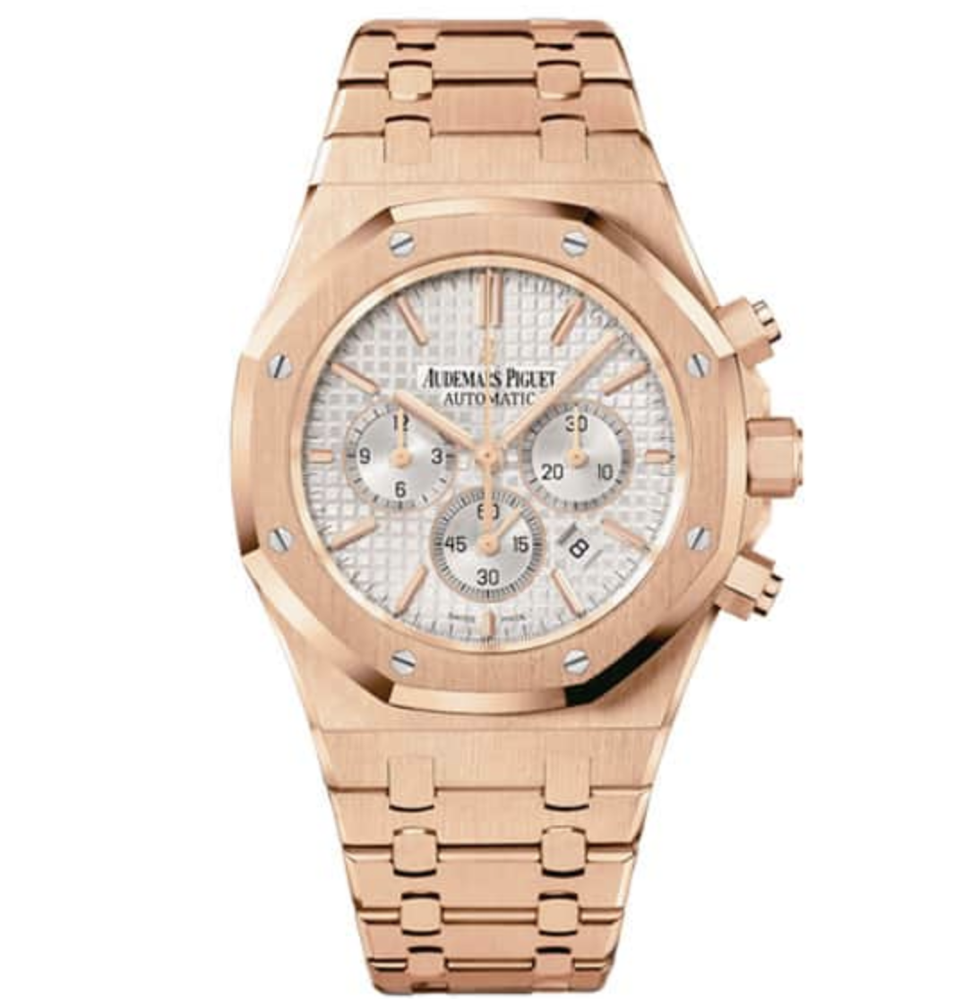 Best Swiss Clone Replica Royal Oak - Rose Gold/White Chronograph - Replica Swiss Clones Watches